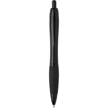 Logo trade promotional products picture of: Nash recycled plastic ballpoint pen with black trims (black ink)