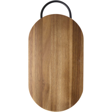 Logo trade promotional giveaway photo of: Prestige acacia wood chopping board with bread knife