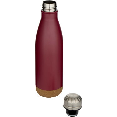 Logotrade advertising product picture of: Cove 500 ml double wall vacuum insulated stainless steel water bottle with cork details
