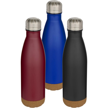 Logo trade promotional items image of: Cove 500 ml double wall vacuum insulated stainless steel water bottle with cork details