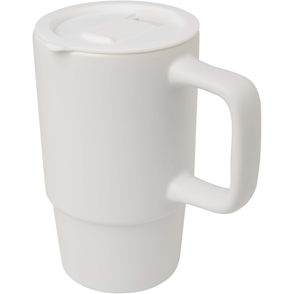 Logotrade promotional items photo of: Carter 450 ml ceramic mug with plastic lid