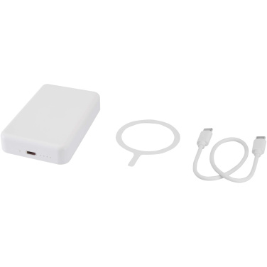 Logo trade advertising products image of: Acrab 10.000 mAh 15W magnetic wireless power bank with 20W PD - made from recycled plastic