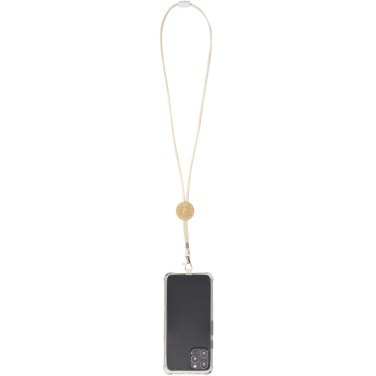Logotrade promotional merchandise image of: Adhab smartphone lanyard with bamboo details