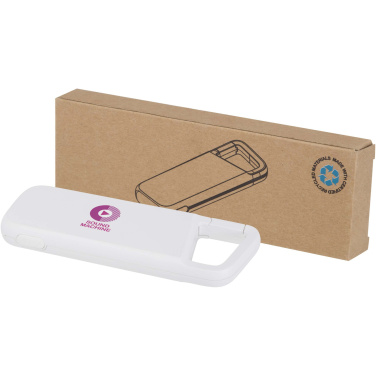 Logotrade promotional merchandise picture of: Alkes 5000 mAh 12W recycled plastic water resistant power bank with carabiner