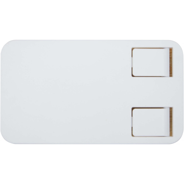 Logo trade business gift photo of: Alfirk recycled plastic foldeable desk phone stand with bamboo details