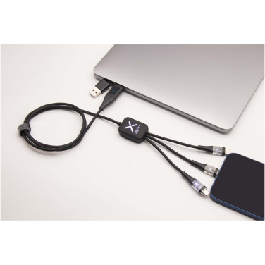 Logo trade promotional giveaway photo of: SCX.design C51 60W 5-in-1 rPET fast charging cable with display
