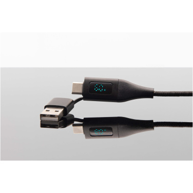 Logotrade promotional merchandise image of: SCX.design C51 60W 5-in-1 rPET fast charging cable with display