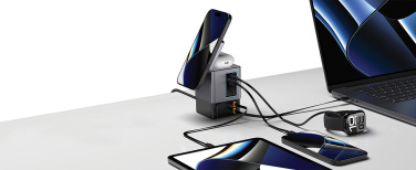 Logo trade promotional gifts image of: Urban Vitamin Sacramento 105W GAN charger+retractable cables