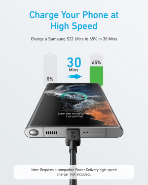 Logo trade corporate gifts image of: Anker USB-C to USB-C Cable 1.8 metre 60W