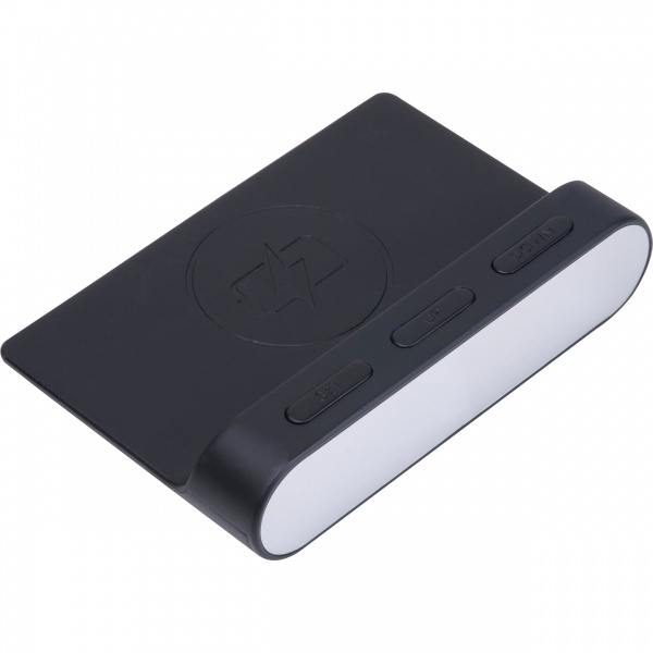 Logo trade promotional products image of: Alarm Clock and Wireless Charger ADELAIDE