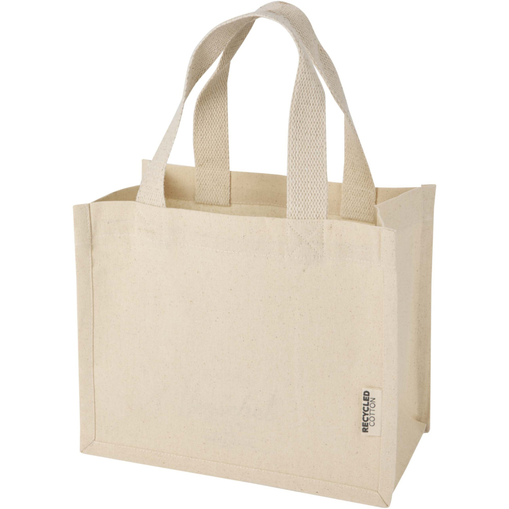 Logo trade promotional giveaway photo of: Odessa 220 g/m² GRS recycled cotton mini gusset tote bag 9L