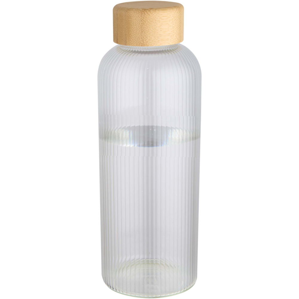 Logo trade promotional product photo of: Mirage 650 ml single-walled borosilicate glass bottle with bamboo lid