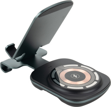 Logo trade advertising products image of: Phone holder with wireless charger