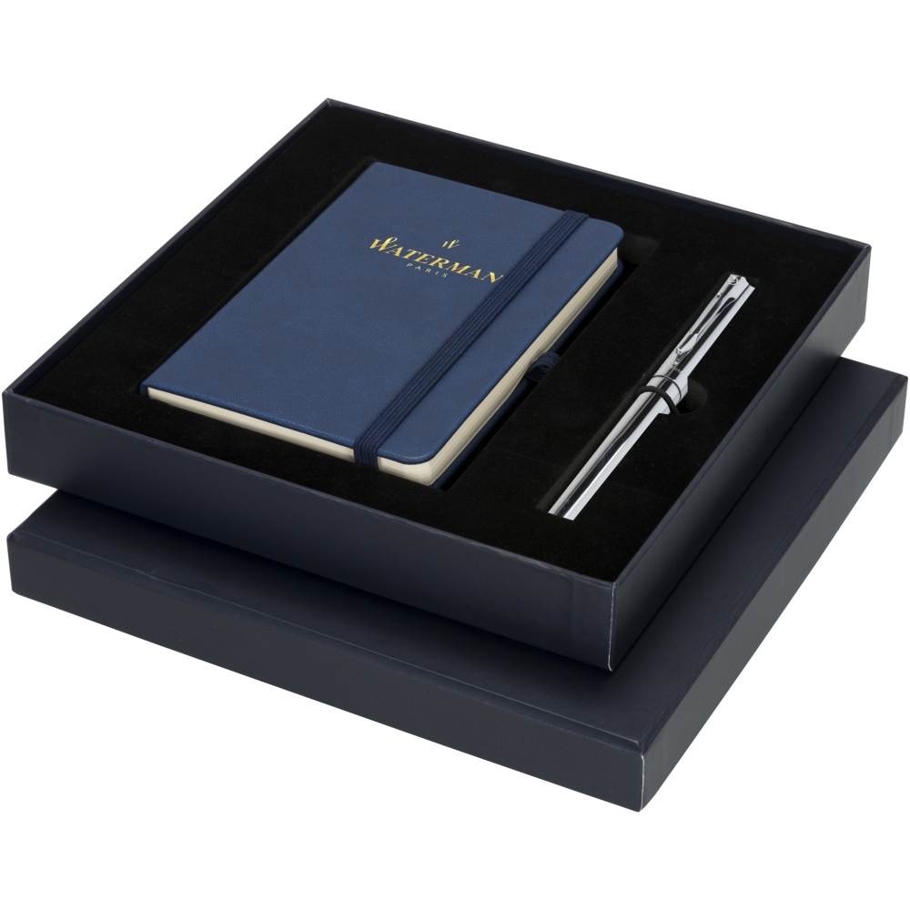 Logo trade promotional gifts image of: Waterman gift box with A6 notebook