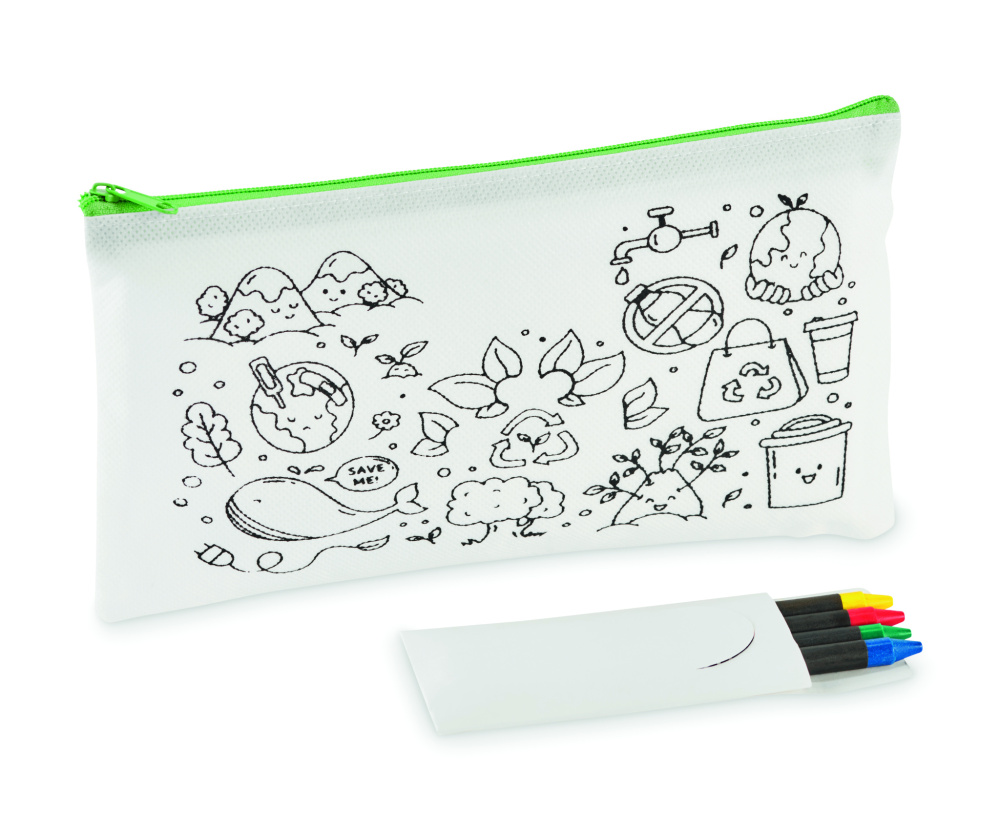 Logotrade promotional product picture of: Pencil case with 4 crayons