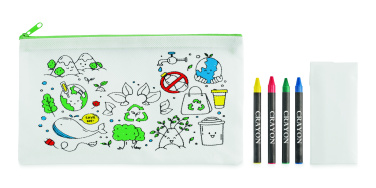 Logo trade promotional item photo of: Pencil case with 4 crayons