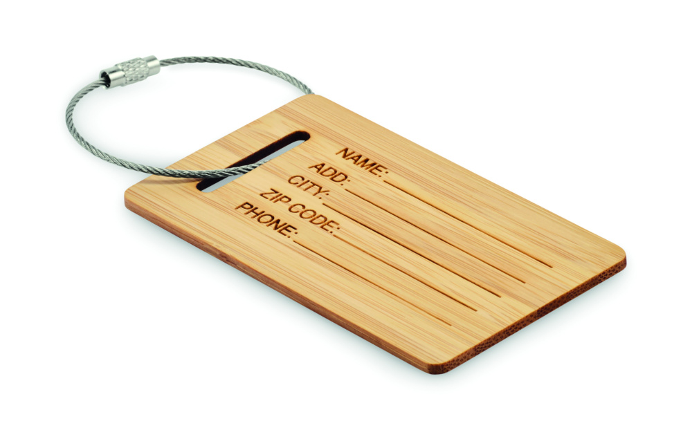 Logotrade corporate gift image of: Bamboo luggage tag