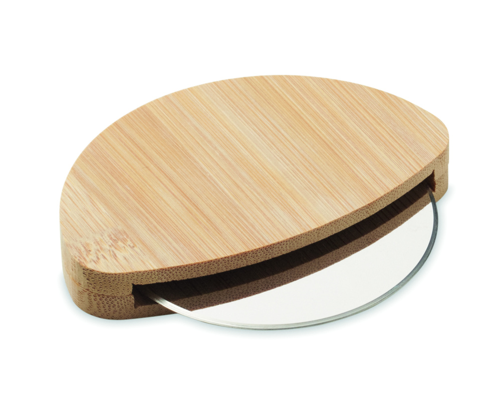 Logotrade promotional items photo of: Round bamboo pizza cutter
