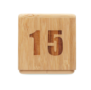 Logo trade promotional items image of: Bamboo twist snooze timer