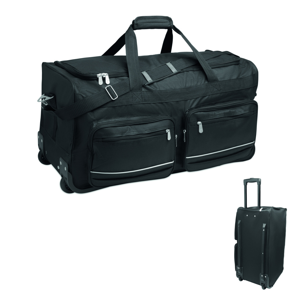 Logo trade business gifts image of: Duffle bag trolley 600D RPET