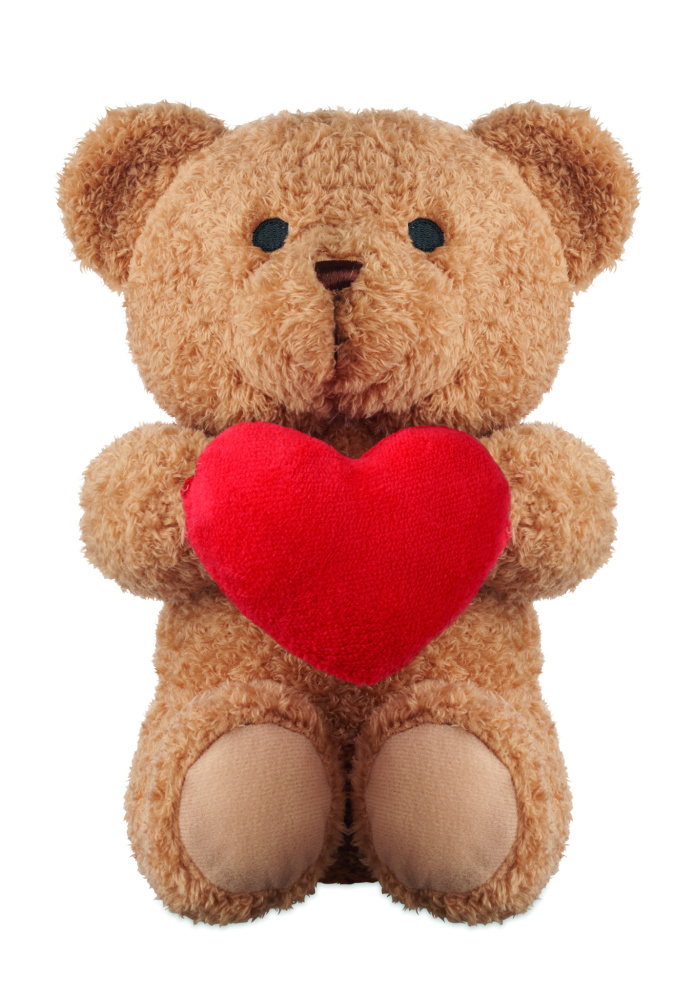 Logo trade promotional giveaways picture of: Teddy bear with heart 23cm