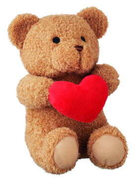 Logo trade corporate gifts image of: Teddy bear with heart 23cm