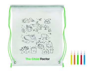 Logo trade advertising products image of: Non woven kids bag with pens