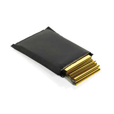 Logotrade promotional item image of: Solra emergency blanket in RCS recycled RPET pouch