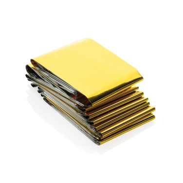 Logo trade promotional items image of: Solra emergency blanket in RCS recycled RPET pouch