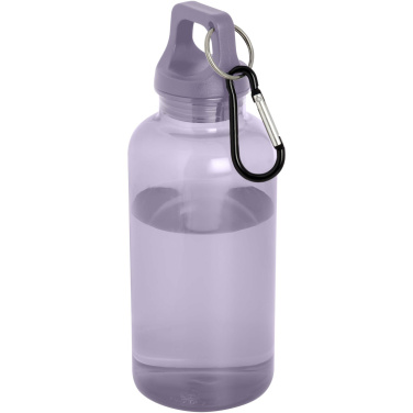 Logotrade corporate gift image of: Oregon 400 ml RCS certified recycled plastic water bottle with carabiner