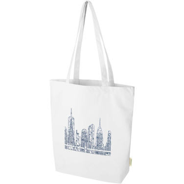 Logo trade promotional giveaways image of: Odisha 180 g/m² OCS organic wide bottom tote bag 11L