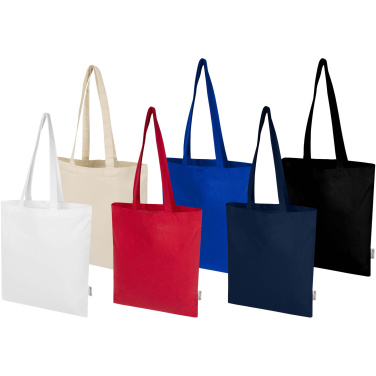 Logo trade promotional items image of: Peru Blend 180 g/m² GRS recycled cotton tote bag 7L