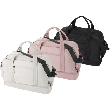 Logo trade promotional merchandise picture of: Puffer GRS recycled duffel bag with insulated bottom 30L