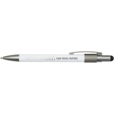 Logo trade promotional merchandise image of: Rill RCS recycled ballpoint pen with stylus and fidget spinner (black ink)