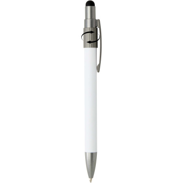 Logo trade promotional gift photo of: Rill RCS recycled ballpoint pen with stylus and fidget spinner (black ink)