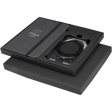 Logo trade corporate gifts image of: Kern A6 hard cover notebook and MagSafe wallet gift set