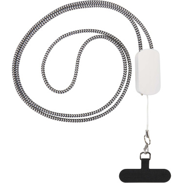 Logo trade promotional merchandise photo of: Anser recycled plastic smartphone lanyard with 27W 5-in-1 built-in cable