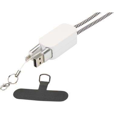 Logo trade corporate gifts picture of: Anser recycled plastic smartphone lanyard with 27W 5-in-1 built-in cable