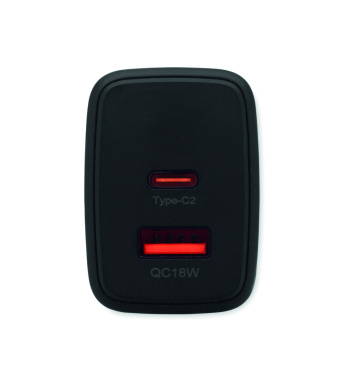 Logotrade advertising product image of: EU 2-pole wall adapter/charger