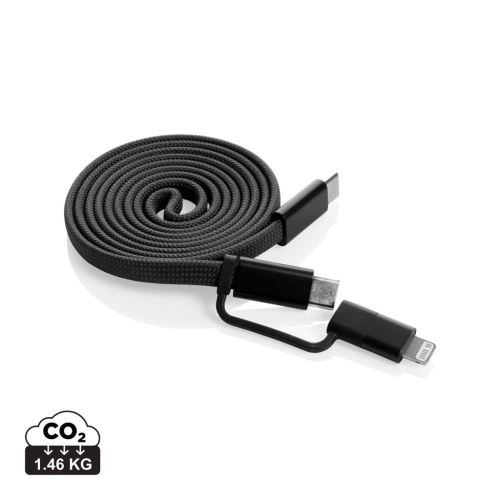 Logo trade advertising products picture of: Arc RCS recycled Ultra-thin 60W 2 in 1 magnetic cable