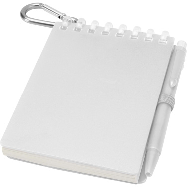 Logo trade advertising products image of: Lig Mini recycled outdoor soft cover notebook and ballpoint pen set (black ink)