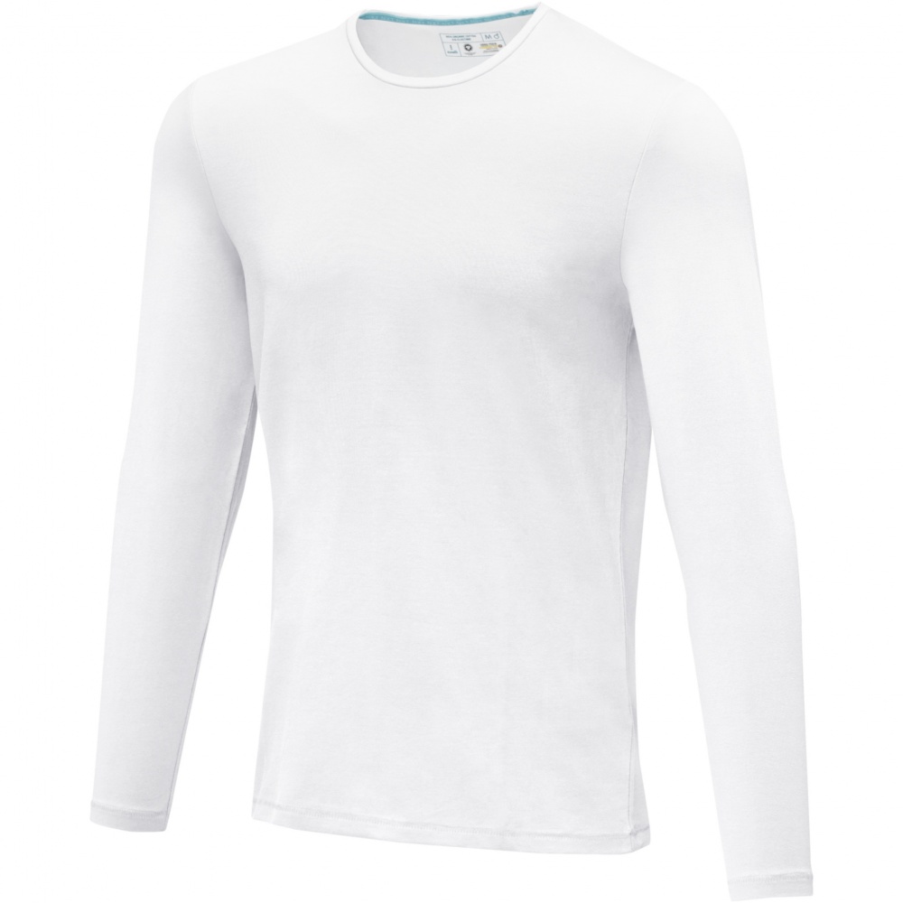 Logotrade meened pilt: Ponoka pikkade varrukatega meeste orgaaniline T-särk