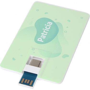 Logo trade reklaamtoote pilt: Duo õhuke 64 GB USB-draiv koos Type-C ja USB-A 3.0-ga