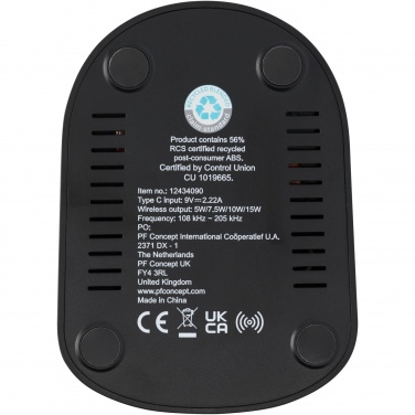 Logotrade ärikingitused pilt: Loop 15W kahe mähisega RCS taaskasutatud plastist juhtmevaba laadimisalus