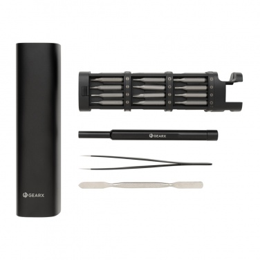 Logo trade meene pilt: Gear X RCS taaskasutatud alumiiniumist täppiskruvikeerajate komplekt 46 tk