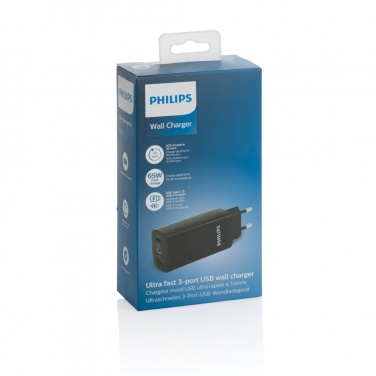 Logo trade reklaamkingi pilt: Philipsi 65 W ülikiire PD 3-pordiline USB seinalaadija