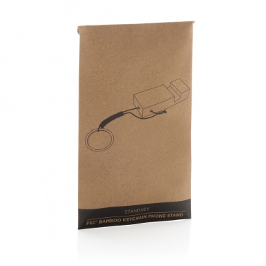 Logotrade reklaamtoote foto: Standkey bambusest võtmehoidja telefonialus
