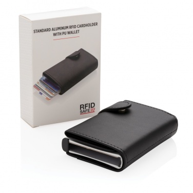 Logotrade ärikingi foto: Standardne alumiiniumist RFID kaardihoidja PU rahakotiga