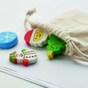 Logotrade ärikingid pilt: Komplektis 4 jõuluteemalist kustukummi