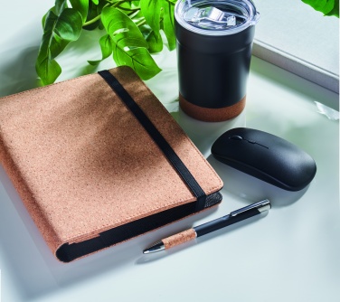 Logo trade firmakingituse pilt: A5 märkmik-mapp korgist